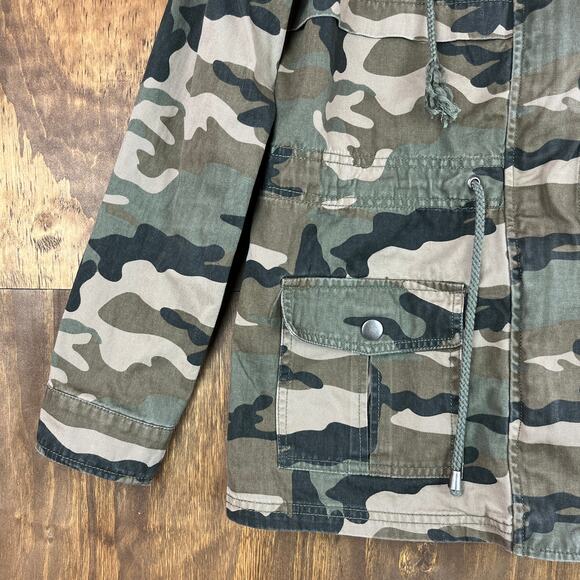 Ci Sono Originals Womens Jacket Green Camouflage Utility 100% Cotton Medium - Picture 3 of 13